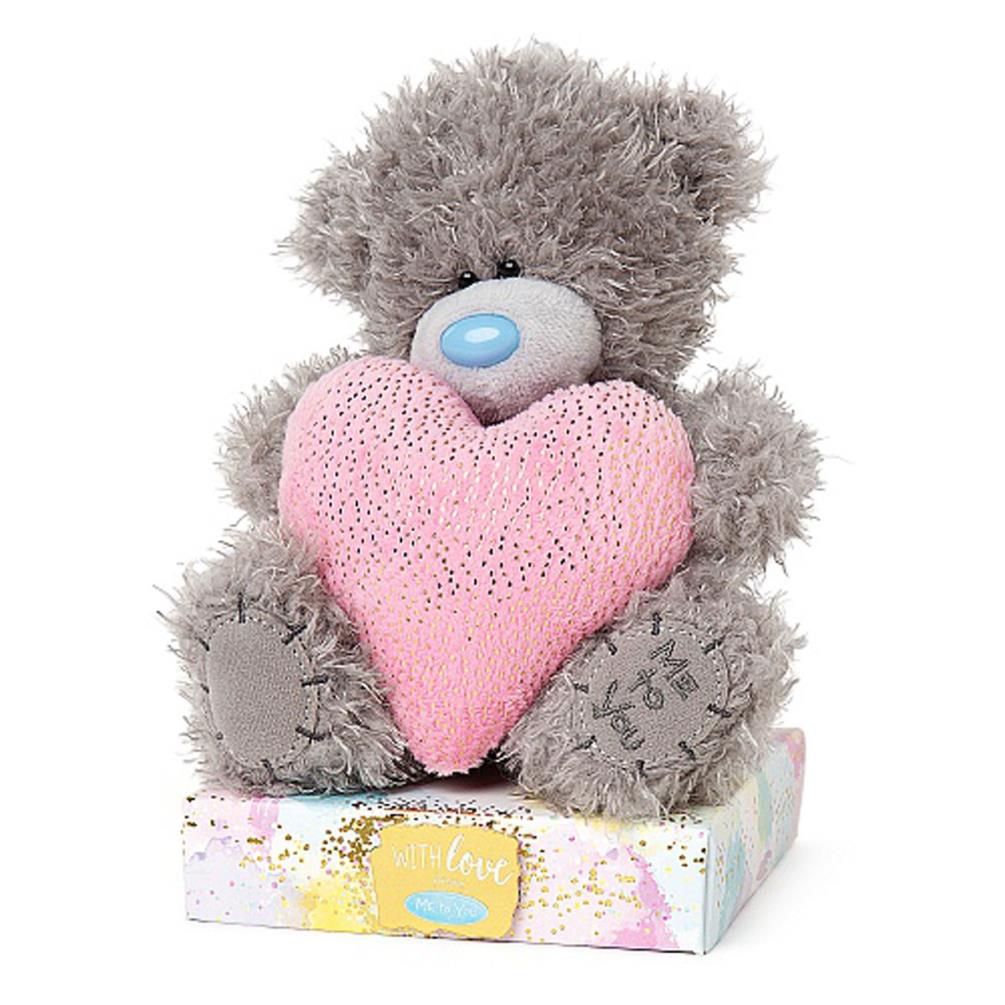 7" Holding Large Pink Padded Heart Me to You Bear Extra Image 1